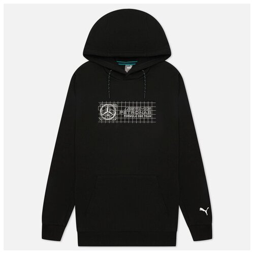 фото Мужская толстовка puma x mercedes f1 logo+ hoodie чёрный , размер s