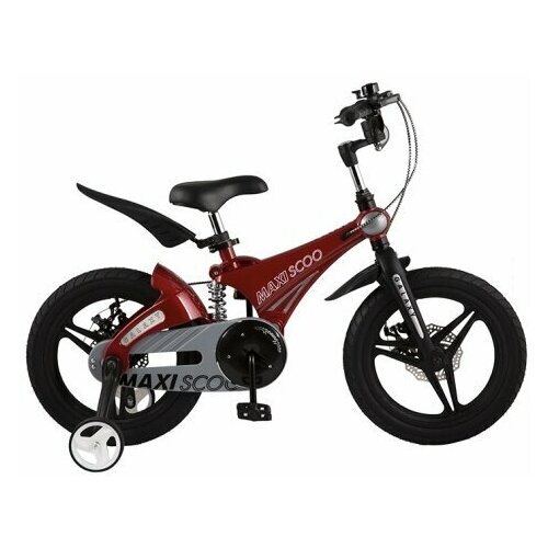 фото Детский двухколесный велосипед maxiscoo, серия "galaxy" (2021), делюкс, 16", красный