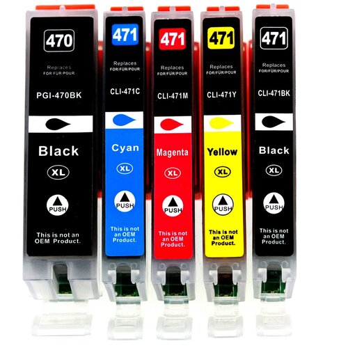 Набор картриджей Canon PG-470 XXL / CLI-471 XXL , 5 шт. совместимые jetvinner 6 color pgi 280 cli 281 xxl refillable ink cartridge with arc chips for canon pixma ts8120 ts9120 ts8320 printer