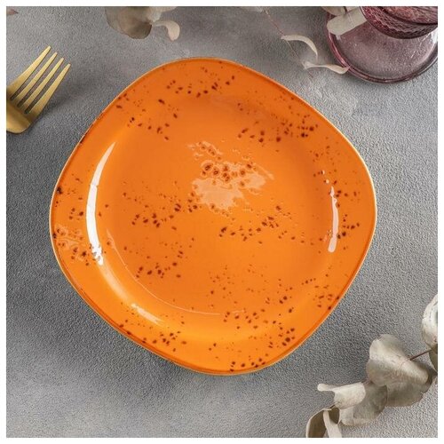 Тарелка керамическая десертная «Созвездие», d=18,5 см, цвет оранжевый