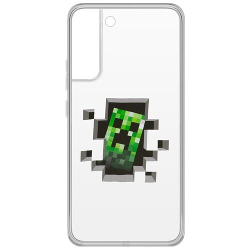 Чехол-накладка Krutoff Clear Case Minecraft-Крипер для Samsung Galaxy S22+ чехол накладка krutoff clear case minecraft гаст для samsung galaxy s22 ultra