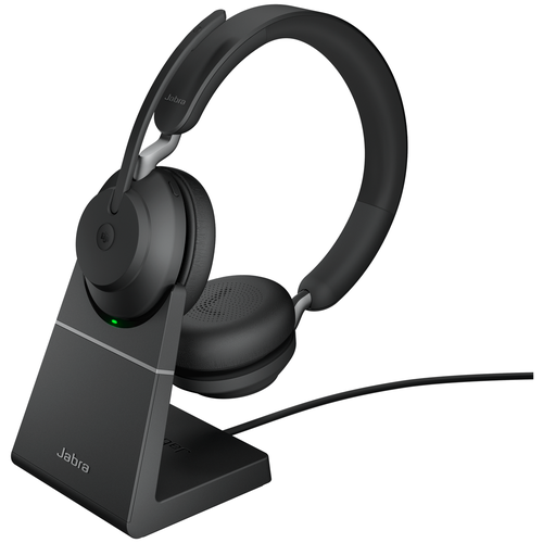 Беспроводная компьютерная гарнитура Jabra Evolve2 65 - USB-A MS Teams Stereo with Charging Stand, черный