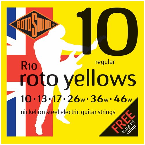 Струны для электрогитары, никелевое покрытие, 10-46 - ROTOSOUND R10 STRINGS NICKEL REGULAR