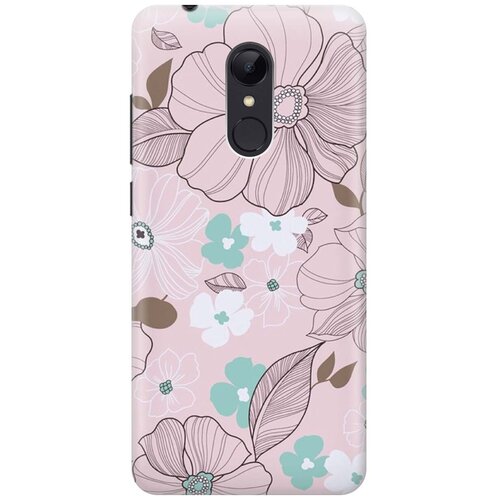 фото Re:pa накладка transparent для xiaomi redmi 5 с принтом "розовые цветы"