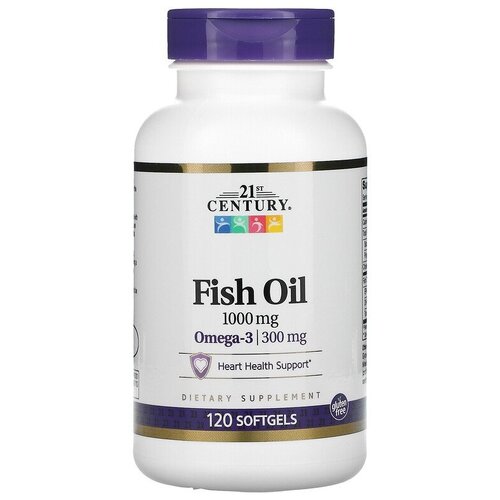 Капсулы 21st Century Fish Oil 1000 мг, 240 г, 120 шт.