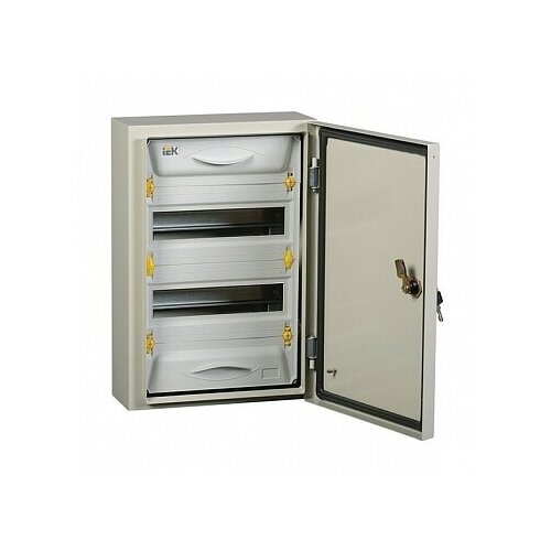 Распределительный шкаф PRO, 24 мод., IP54, навесной, сталь, серая дверь | код. MKM16-N-24-54-ZU | IEK (8шт.в упак.)