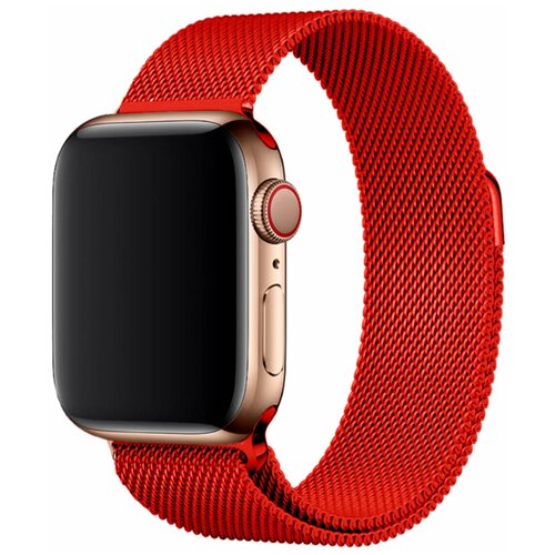 Ремешок для часов Apple Watch series 1-6, SE 42-44mm и series 7 45mm / Ремешок миланская петля Эпл Вотч серии 1-7, Эпл Вотч СЕ 42-45мм (Красный)