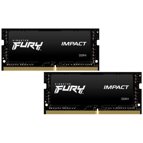 Оперативная память Kingston FURY Impact 32 ГБ (16 ГБ x 2 шт.) DDR4 2666 МГц SODIMM CL15 KF426S15IB1K2/32 оперативная память kingston fury impact 32 гб 16 гб x 2 ddr4 2666 мгц sodimm kf426s16ibk2 32