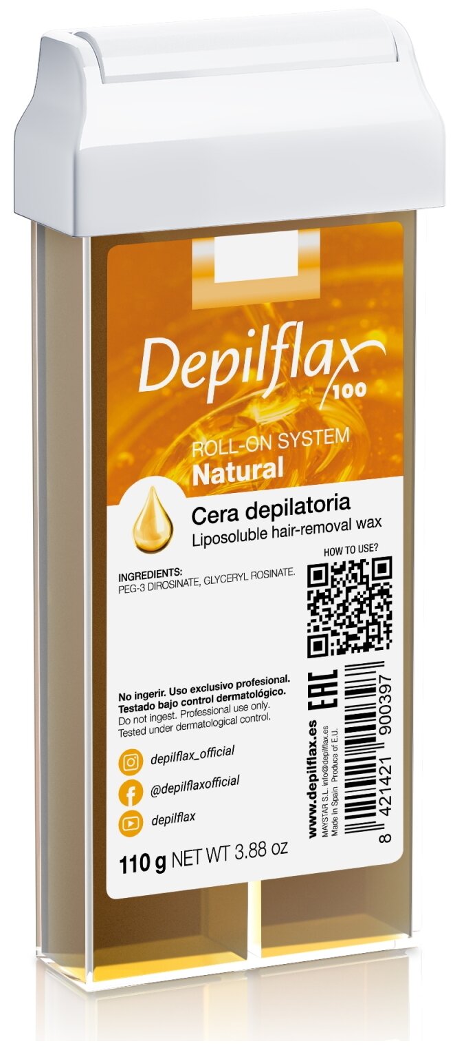 DEPILFLAX/Воск картридж натуральный для всех типов кожи 110мл Natural