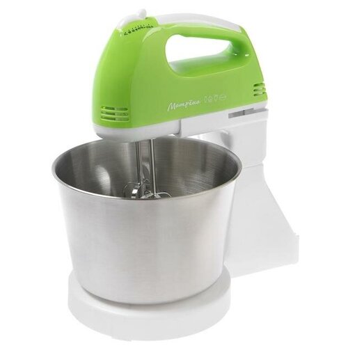 Матрёна Миксер матрёна MA-015, стационарный, 150 Вт, 2 л, 7 скоростей, бело-зелёный