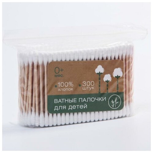 Ватные палочки пакет 300 шт деревянные 530₽