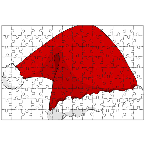 фото Магнитный пазл 27x18см."шляпа санта- клауса, дед мороз, рождество" на холодильник lotsprints