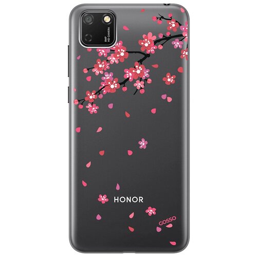 фото Ультратонкий силиконовый чехол-накладка clearview для huawei y5p / honor 9s с 3d принтом "sakura" gosso