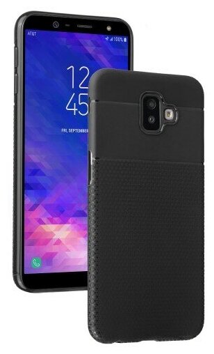 Чехол силиконовый для Samsung J610F, Galaxy J6 Plus (2018), Triangle Pattern, черный