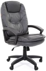 Компьютерное кресло Chairman 668 LT для руководителя, обивка: искусственная кожа, цвет: черный/серый