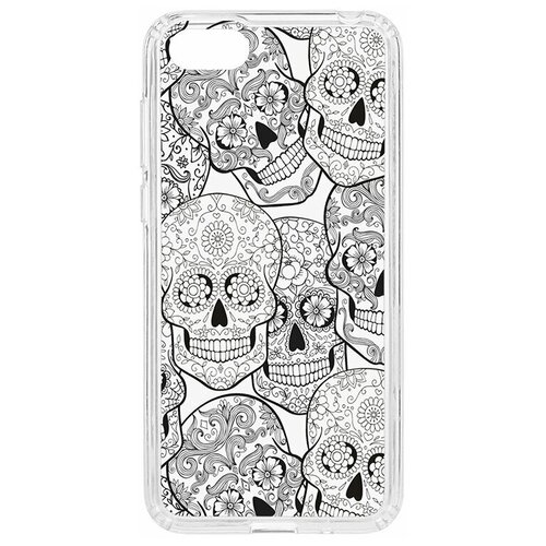 фото Чехол на honor 7a / y5 2018 / y5 prime 2018 / y5 lite 2018 / honor 7s / 7a prime kruche print skull black / чехол для huawei / чехол с рисунком / чехол с принтом / чехол для хонор / чехол для хуавей / бампер на хуавей / чехол накладка для хонор / противоударная накладка для honor huawei / защита для honor / защита на huawei / cиликоновый чехол для huawei honor / пластиковый чехол на huawei / защитный чехол для honor / чехольчик / защита телефона / ударопрочный чехол кruче