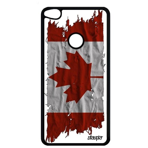 фото Защитный чехол для мобильного // huawei p9 lite 2017 // "флаг канады на ткани" дизайн государственный, utaupia, белый
