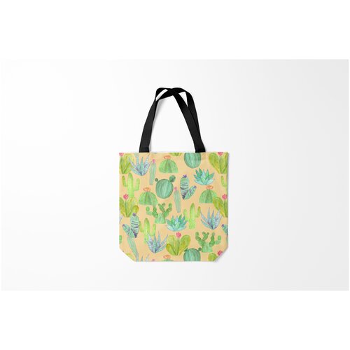 фото Сумка-шоппер / 40х40 см / популярные иллюстрации / кактус кактусы в пустыне burnettie