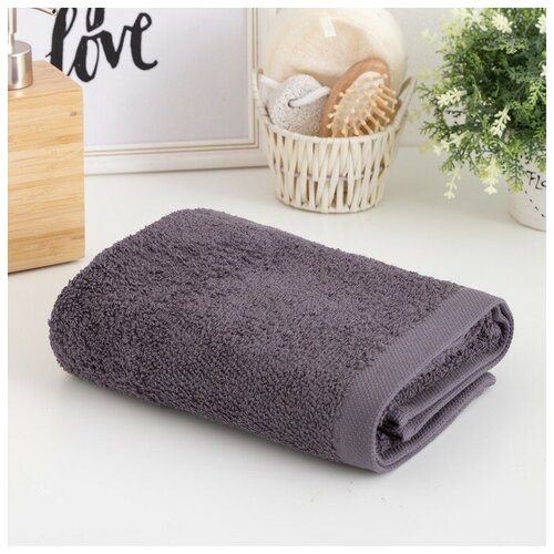 фото Полотенце махровое "этель" терри 50*90 см серый, 100% хлопок, 430 г/м2 4807944