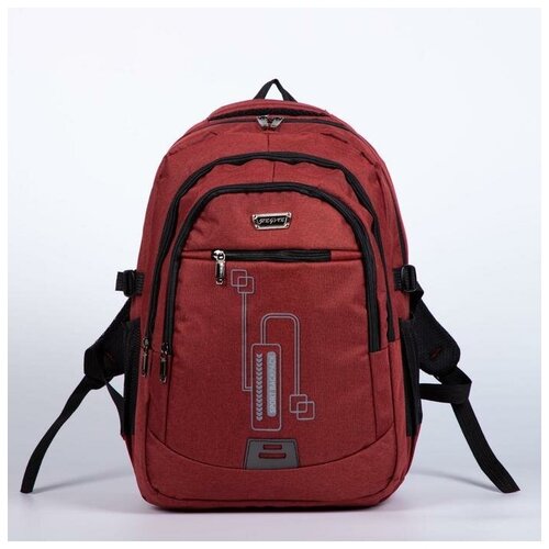 Рюкзак, 2 отдела на молниях, наружный карман, цвет красный 5451086 .