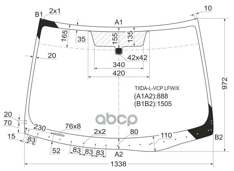 Стекло Лобовое + Дд Nissan Tiida 4/5D 04-14 XYG арт. TIIDA-L-VCS LFW/X