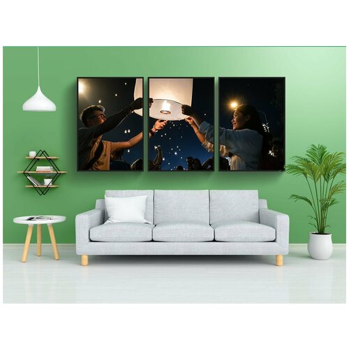 фото Набор модулных постеров для интерьера "yipeng, свет, ночь" 60x90 см. в тубусе, без рамки lotsprints