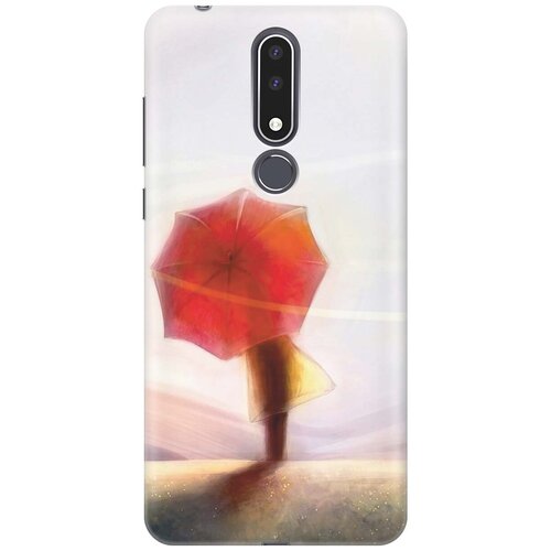 фото Re:paчехол - накладка artcolor для nokia 3.1 plus с принтом "красный зонтик"