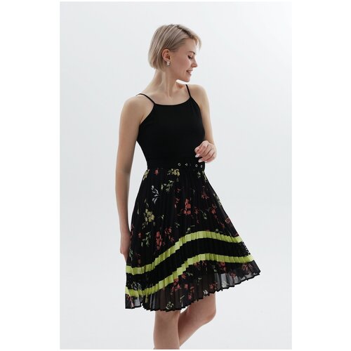 Укороченное платье-хит на бретелях с цветочным принтом и двух ярких полос для обворожительного образа Silvian Heach