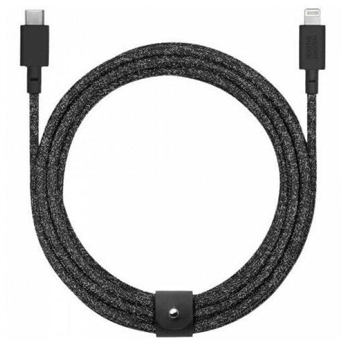 Кабель Native Union Belt (BELT-CL-CS-BK-3-NP) USB-C to Lightning 3m (Black) кабель native union belt c csbk pro np belt cable 100w 2 4 м чёрный