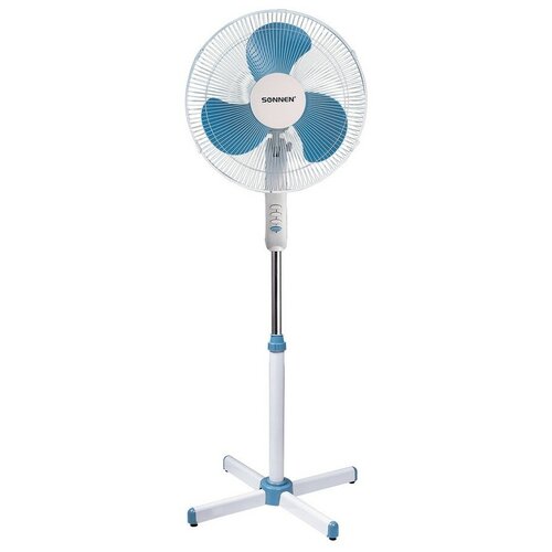 Вентилятор напольный SONNEN SF-45W-40-02 d40 см 45 Вт 3 скоростных режима белыйсиний 298000₽