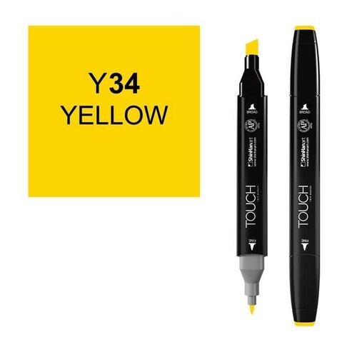 Художественный маркер TOUCH Маркер спиртовой двухсторонний TOUCH ShinHan Art, желтый