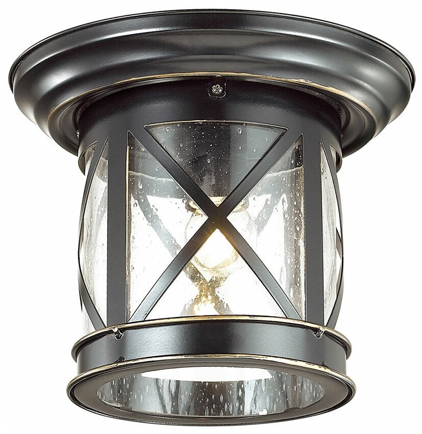 ODEON LIGHT 4045/1C NATURE ODL18 600 черный/зол.патина Уличный потолочный светильник IP44 E27 60W 220V SATION