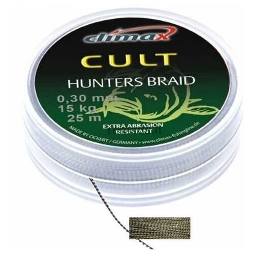 Повод. мат. без оболочки Climax CULT Hunters Braid 20м 25lb/0,25мм (Weed)