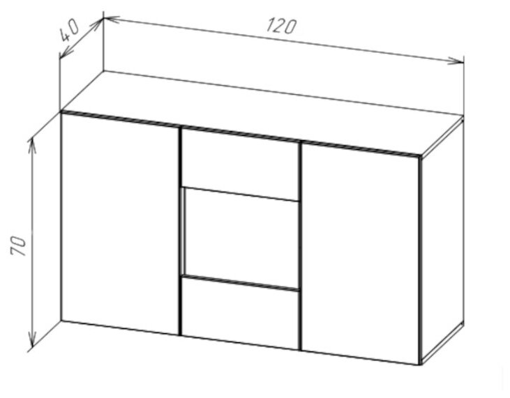 Комод подвесной, шкаф подвесной POINT 1.2 120х70х40 (ШхВхГ) см, Дуб вотан, подсветка полок