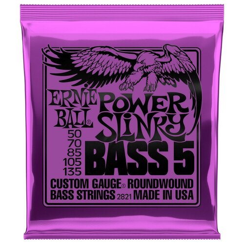 Ernie Ball 2821 - Серия Slinky round wound bass - Струны для 5-ти струнной бас-гитары curt mangan nickelplated bass strings coated 45 130 5 string струны для 5 струнной бас гитары