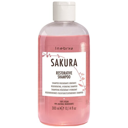 Регенерирующий увлажняющий шампунь Restorative Shampoo Inebrya Sakura, 1000 мл