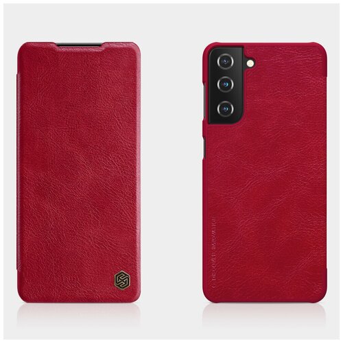 фото Кожаный чехол-книжка nillkin leather qin для samsung galaxy s21