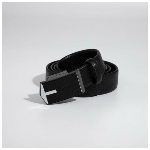 фото Ремень мужской, ширина 3,5 см, автомат, пряжка металл, цвет чёрный supreme