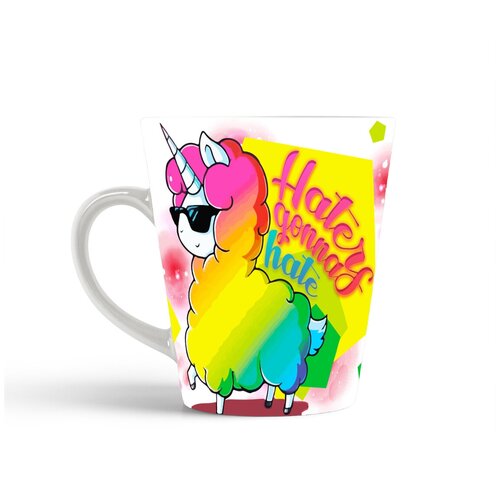 фото Кружка-латте coolpodarok прикол. единорожка радужная