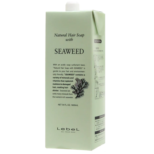 Lebel Cosmetics шампунь Natural Hair Soap Seaweed с экстрактом морских водорослей, 1600 мл lebel cosmetics шампунь natural hair soap seaweed с экстрактом морских водорослей 1000 мл