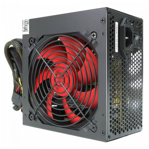 Crown Блок питания Блок питания CM-PS500W PLUS OEM ATX 500W, EMI CE, 20+4in 400mm, 120mm red FAN, SATA 4, IDE 4, FDD 1, 4+4pin, 6+2pin PCI-E 1,