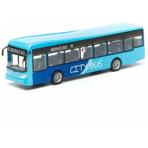 BBURAGO Городской автобус Long City Bus, Синий, 1:43