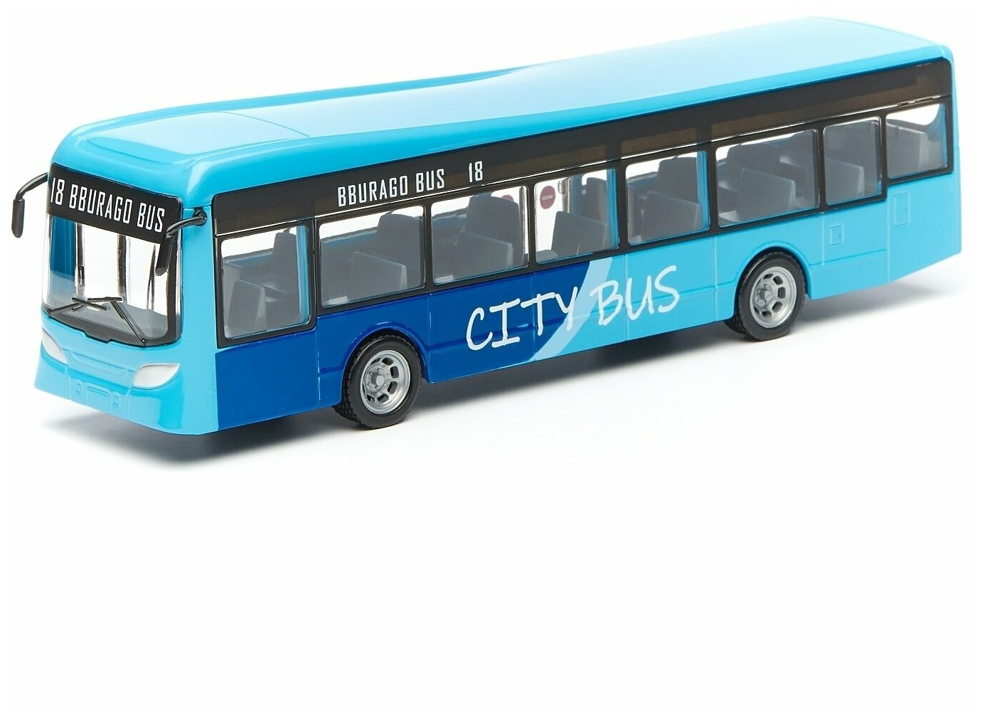 BBURAGO Городской автобус "Long City Bus" Синий 1:43