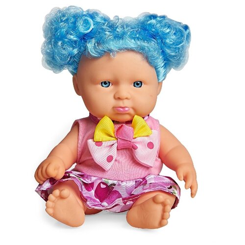 Кукла в розовом платье с голубыми локонами 18.5 см
