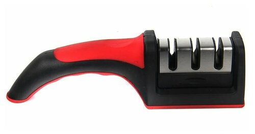 Точилка для ножей Skiico Kitchenware 21,5х6х5 см / Ножеточка с нескользящем основанием Красный+ Черный