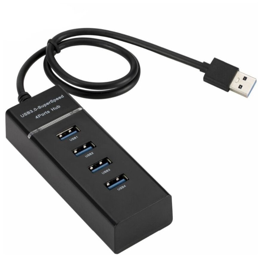 USB Разветвитель USB 3.0 на 4 порта, HUB разветвитель портативный для периферийных устройств, расширитель ПК, провод 120 см, концентратор