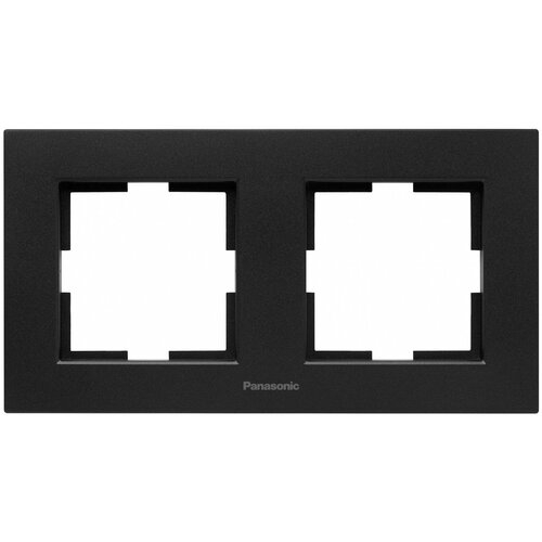 Рамка Panasonic Karre Plus WKTF08023CB-RU 2x горизонтальный монтаж камень черный кварц упак.1шт