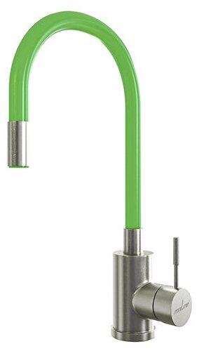 фото Смеситель для кухни 35k MIXLINE MLSS-0325 зеленый гибкий силиконовый излив
