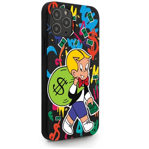 фото Черный силиконовый чехол musthavecase для iphone 12/12 pro monopoly richie rich/ монополи богатенький риччи для айфон 12/12 про противоударный