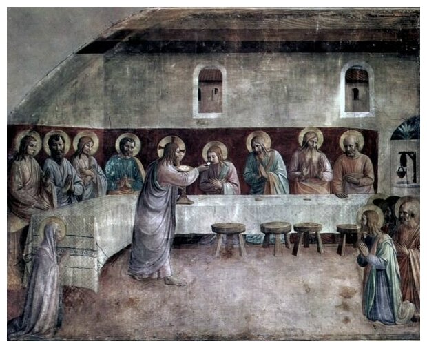 Репродукция на холсте Причащение апостолов, Вечеря Господня (Communion of the Apostles, the Lord's Supper) Фра Беато Анджелико 37см. x 30см.